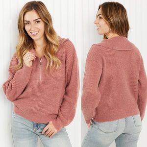 Half Zip Comfy Slouchy Sweater